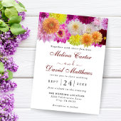 Elegant Dahlia Florals Wedding Uitnodiging