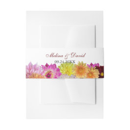 Elegant Dahlia Florals Wedding Uitnodigingen Wikkel