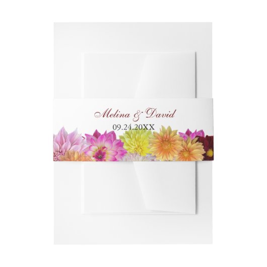 Elegant Dahlia Florals Wedding Uitnodigingen Wikkel (Voorkant Voorbeeld)