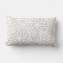 Elegant Dahlias Gray & White Lumbar Pillow Kussen