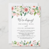 Elegant Dainty Autumn Floral Elopement Reception Kaart (Voorkant)