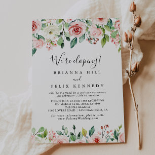 Elegant Dainty Autumn Floral Elopement Reception Kaart