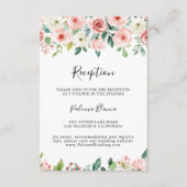Elegant Dainty Autumn Floral Wedding Reception Informatiekaartje (Voorkant)
