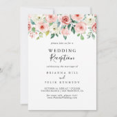Elegant Dainty Autumn Floral Wedding Reception Kaart (Voorkant)