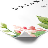 Elegant Dainty Autumn Floral Wedding Welcome Sign Poster (Hoek)