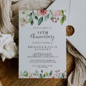 Elegant Dainty Floral 50th Wedding Jubileum Kaart