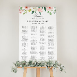 Elegant Dainty Floral Alfabetical Seat Chart Poster