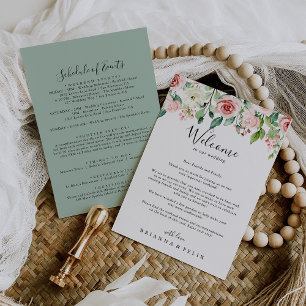 Elegant Dainty Floral Wedding Welcome Letter