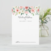 Elegant Dainty Floral Wedding Words of Wisdom Advieskaart (Staand voorkant)
