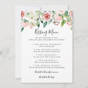 Elegant Dainty Wedding Kissingmenu Spel Kaart
