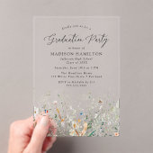 Elegant Dainty Wildflower Graduation Party Acryl Uitnodigingen (Insitu (Draagbaar))