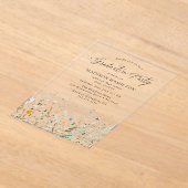 Elegant Dainty Wildflower Graduation Party Acryl Uitnodigingen (Laagn)