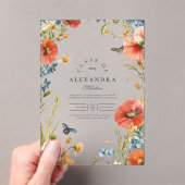 Elegant Dainty Wildflower Graduation Party Acryl Uitnodigingen (Insitu (Draagbaar))