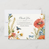 Elegant Dainty Wildflower Graduation Party Bedankkaart (Voorkant)