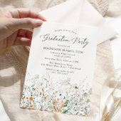 Elegant Dainty Wildflower Graduation Party Kaart