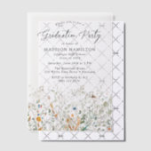 Elegant Dainty Wildflower Graduation Party Vellum Uitnodigingen (Offset (Uitnodiging))