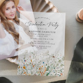 Elegant Dainty Wildflower Graduation Party Vellum Uitnodigingen