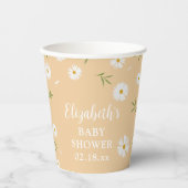 Elegant Daisies Genderneutraal Baby shower Papieren Bekers (Voorkant)