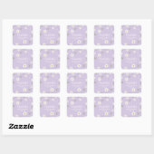 Elegant Daisies Genderneutraal Baby shower Vierkante Sticker (Vel)