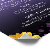 Elegant Daisies met Paarse Drinken voor weddenscha Poster (Hoek)