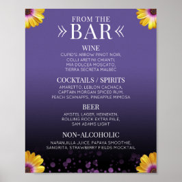 Elegant Daisies met Paarse Drinken voor weddenscha Poster