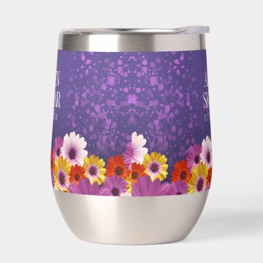 Elegant Daisies met Paarse Glitter Wedding (Links)