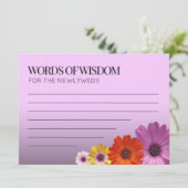 Elegant Daisies met Paarse Glitter Wedding Programmakaart (Staand voorkant)