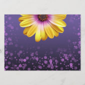 Elegant Daisies met Paarse Glitter Wedding Programmakaart (Achterkant)