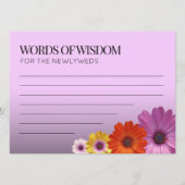 Elegant Daisies met Paarse Glitter Wedding Programmakaart (Voorkant)