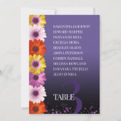 Elegant Daisies Paarse glitter Seating Charts Kaart (Achterkant)