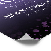 Elegant Daisies Paarse Glitter Weddenschap Bedankt Poster (Hoek)