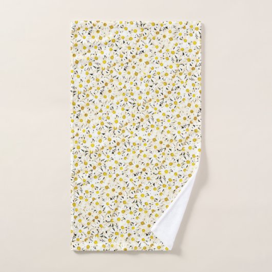 Elegant Daisies Yellow and White Trendy Sjabloon Bad Handdoek (Handdoek)