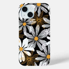 Elegant Daisy Abstract Patroon iPhone 15 Case