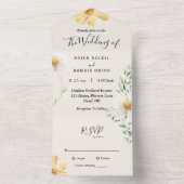 Elegant Daisy All-in-One Weddenschap All In One Uitnodiging (Binnen)
