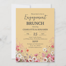 Elegant Daisy Bloemen Verloving Brunch Party Kaart