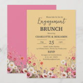 Elegant Daisy Bloemen Verloving Brunch Party Kaart (Voorkant / Achterkant)