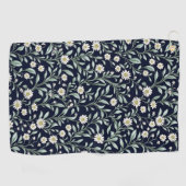 Elegant Daisy Bloempatroon op Donkere Achtergrond Golfhanddoek (Horizontaal)