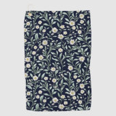 Elegant Daisy Bloempatroon op Donkere Achtergrond Golfhanddoek (Voorkant)