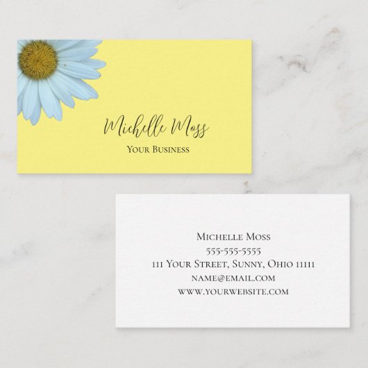 Elegant Daisy Bloom botanisch geel Visitekaartje (Voorkant / Achterkant)