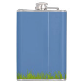 Elegant Daisy Blue Floral Cute Baby Foto & Name Heupfles (Achterkant)