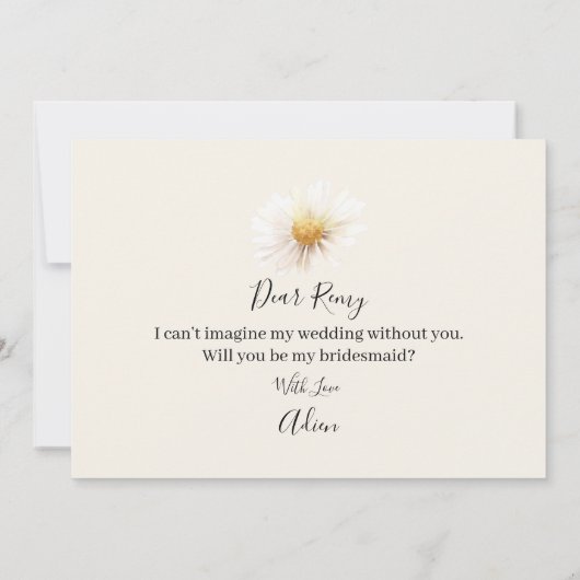 Elegant Daisy Bridesmaid proposal Kaart (Achterkant)