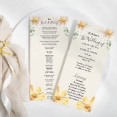 Elegant Daisy Bruiloft Bruids Partij Flat Programm Programmakaart