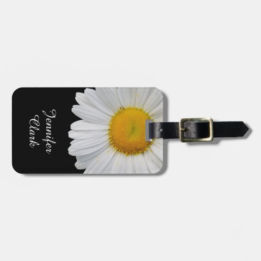 Elegant Daisy Custom Bagagelabel (Voorkant horizontaal)