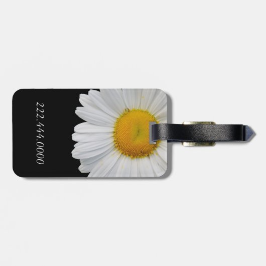 Elegant Daisy Custom Bagagelabel (Achterkant horizontaal)
