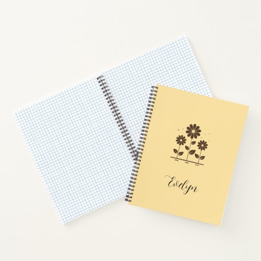 Elegant Daisy Design - Minimalistische Bloemen Notitieboek (Binnen)