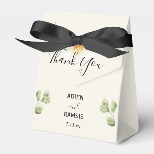 Elegant Daisy Favor Box Bedankdoosjes (Voorkant Zijde)