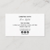 Elegant Daisy Floral Black en White Flowers Visitekaartje (Achterkant)