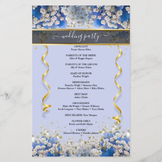 Elegant Daisy Floral Custom Photo Wedding Program (Achterkant)