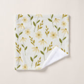 Elegant Daisy Floral Design Ivory Greenery Branch Bad Handdoek (Wasdoekje)