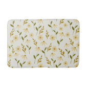Elegant Daisy Floral Design Ivory Greenery Branch Badmat (Voorkant)